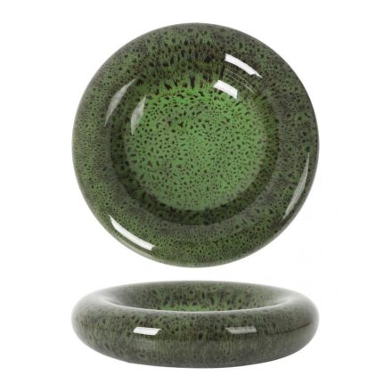 Cleopatra reaktív mázas fészekformájú tányér erdei mohazöld színben, 28 cm átmérővel