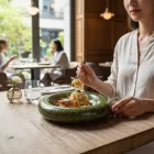 Cleopatra reaktív mázas, fészekformájú gourmet tányér erdei mohazöld színű 28 cm-es