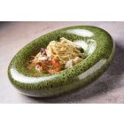 Cleopatra reaktív mázas, fészekformájú gourmet tányér erdei mohazöld színű 28 cm-es