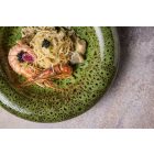 Cleopatra reaktív mázas, fészekformájú gourmet tányér erdei mohazöld színű 28 cm-es