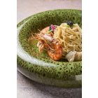 Cleopatra reaktív mázas, fészekformájú gourmet tányér erdei mohazöld színű 28 cm-es