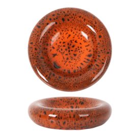 Cleopatra reaktív mázas tányér 20 cm – Vulkánnarancs gourmet tálaláshoz