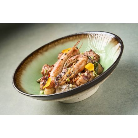 Garum Gourmet erdei mohazöld reaktív mázas 22 cm-es mélytányér