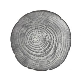 Ledo porcelán prezentációs tányér – 15x2 cm, rusztikus fatörzs mintával, amuse bouche és desszertek tálalásához