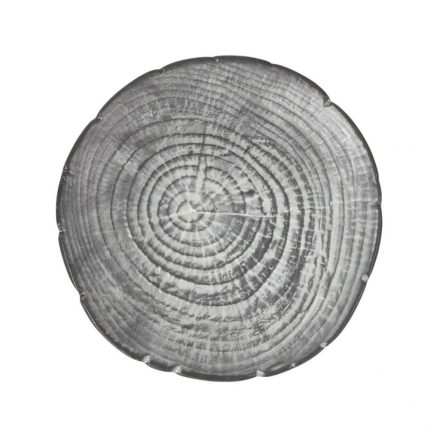 Ledo porcelán prezentációs tányér – 15x2 cm, rusztikus fatörzs mintával, amuse bouche és desszertek tálalásához