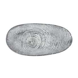 Ledo porcelán gourmet tálaló – 36x17,5x2,5 cm, rusztikus fatörzs mintával, tapasokhoz és desszertekhez