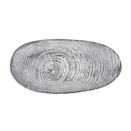Ledo porcelán gourmet tálaló – 36x17,5x2,5 cm, rusztikus fatörzs mintával, tapasokhoz és desszertekhez