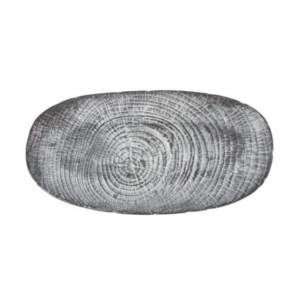 Ledo porcelán gourmet tálaló – 31x15x2,5 cm, rusztikus fatörzs mintával, tapasokhoz és desszertekhez