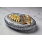 Ledo Porcelán Ovális Gourmet Tálaló – 24x17x4 cm, Fatörzs Mintával