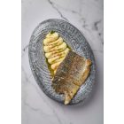 Ledo Porcelán Ovális Gourmet Tálaló – 24x17x4 cm, Fatörzs Mintával