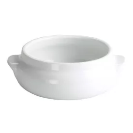  Kétfüles, fehér porcelán levesescsésze 500 ml – sütőből az asztalra tálaláshoz