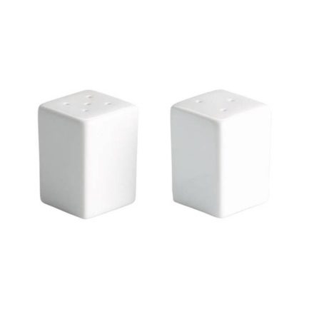 Szögletes só - és borsszóró porcelán 4x4x5,5 cm