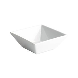 Szögletes szószos tálka mártogatóshoz porcelán 8x8x4 cm