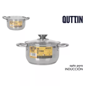 Quttin Neron 3 literes lábas üveg fedővel, 18 cm, indukciós főzéshez, spanyol edény