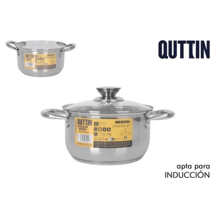 Quttin Neron 3 literes lábas üveg fedővel, 18 cm, indukciós főzéshez, spanyol edény
