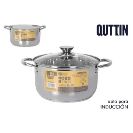 Quttin Neron lábas 8 literes, 26 cm-es, üvegfedős, indukciós – spanyol rozsdamentes edény
