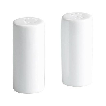 Só - és borsszóró 2 részes szett fehér porcelán 9x3,8 cm