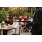 Csúszásmentes kerek pincértálca 2 cm peremmel – fekete üvegszálas 35,5 cm átmérővel