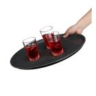 Fekete üvegszálas pincértálca 2 cm peremmel