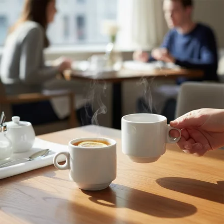 Iris teáscsésze, 210 ml-es, 6 db-os csomag, sorolható porcelán