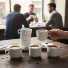 Iris hosszúkávéscsésze, 120 ml-es, 6 db-os csomag, sorolható porcelán