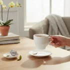 Rome teáscsésze, 250 ml-es, 6 db-os csomag, fehér porcelán