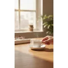 Rome csészealj, tripla fészkes, 6 db-os csomag, 15 cm-es fehér porcelán