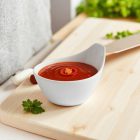 Fehér porcelán szószos tálka 8x8x6 cm – letisztult és strapabíró