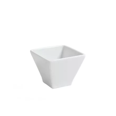 Kúpos szögletes tálka szószokhoz és mártogatósokhoz porcelán 90 ml
