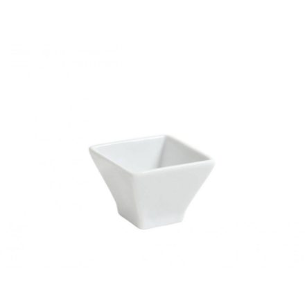 Kúpos szögletes tálka szószokhoz és mártogatósokhoz porcelán 50 ml