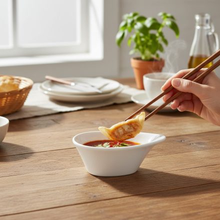 Szószos kiöntő tálka mártogatósokhoz porcelán 10x7x4 cm