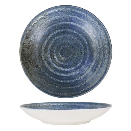 Turmae Éjkék porcelán mélytányér 20 cm – levesekhez, tésztákhoz és rizottókhoz, fine dining stílusban