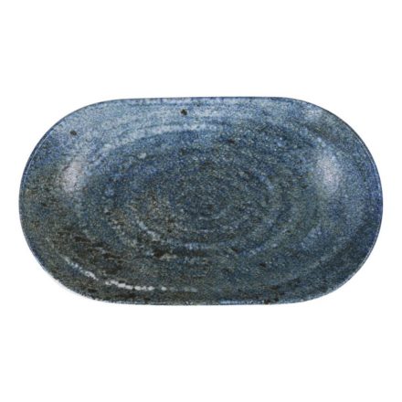 Turmae Éjkék Porcelán Ovális Tálka 15x8,7 cm – rusztikus, fine dining előétel- és desszerttálaló