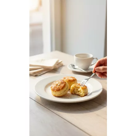 BOJ fehér porcelán kenyértányéron friss kenyér és vaj – letisztult, klasszikus fine dining tálalás