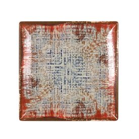 Ming III Charro porcelán négyzetes lapostányér – 23,5 cm, rusztikus mintával, prémium tálaláshoz