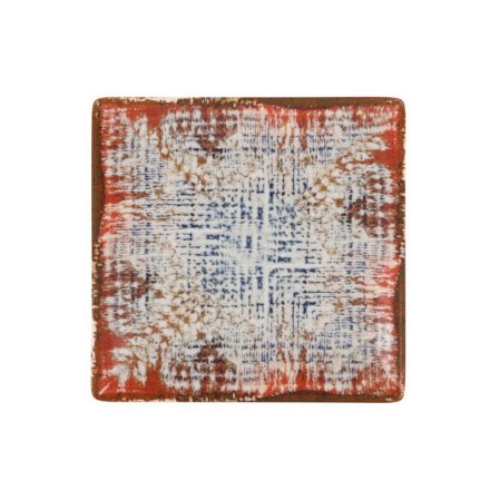 Ming III Charro porcelán négyzetes lapostányér 16 cm – rusztikus prémium amuse-bouche és tapas tálaláshoz