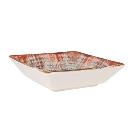 Ming III Charro porcelán négyzetes mélytányér 17x17x4,5 cm – rusztikus prémium levesekhez és modern tálalásokhoz