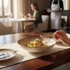 Infinity Micenas spanyol porcelán mélytányér – 21 cm, fine dining levesekhez és pastákhoz
