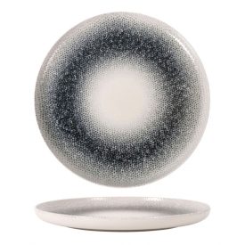 Mademoiselle szürke átmenetes magasperemű porcelán lapostányér 27 cm – elegáns fine dining főétel tálaló tányér