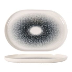   Mademoiselle Szürke Átmenetes Porcelán Ovális Tálalótál – 30x20 cm, Fine Dining tálaláshoz