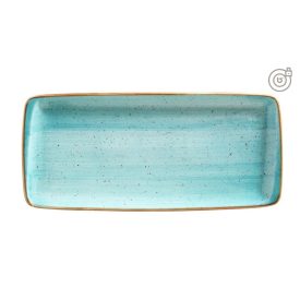 Bonna Aqua Aura téglalap sültestál 34×15 cm – akvamarin porcelán, kézzel díszített, 6 db-os csomag