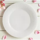 Albus Portedo porcelán lapostányér 30 cm – enyhe krém színű, elegáns és időtálló porcelán