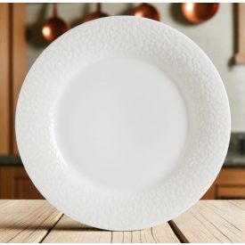 Albus Portedo porcelán lapostányér 28 cm, 6 db-os szett – enyhe krém színű, elegáns és időtálló porcelán