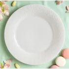 Prémium Albus Portedo porcelán lapostányér 28 cm, krémszínű, 6 db-os csomagban
