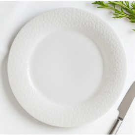 Albus Portedo porcelán lapostányér 24 cm – 6 db-os krémszínű szett elegáns tálaláshoz