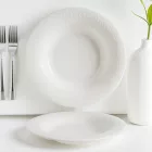 6 darabos Albus Portedo mélytányér készlet 23 cm, krémszínű porcelánból – GasztroZoli ajánlata