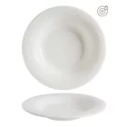 Enyhe krém színű Albus Portedo porcelán mélytányér 23 cm – 6 db-os csomag, prémium minőség