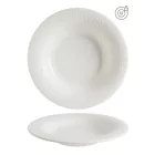 Enyhe krém színű Albus Portedo pasta gourmet porcelán tányér 28×5 cm – elegáns tálaláshoz, 6 db-os csomag