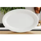 Albus Portedo porcelán ovális sültestál 28×18×2 cm – 6 db-os szett, enyhe krém színű porcelánból