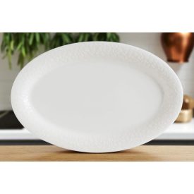 Albus Portedo porcelán ovális sültestál 28×18×2 cm – 6 db-os szett, enyhe krém színű porcelánból